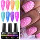 4pcs Neon Snowflake Gel Nail Polish Uv Led Soak Off Semi Permanent Blue White Snow Sequins Nails Art Design Varnish