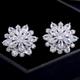 Bridal Wedding Party Fine Jewelry Inlay Marquise Cut Crystal Flower Stud Earrings For Women