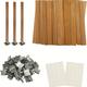 21pcs/10sets Wooden Candle Wicks, Candle Making Wicks 5.1 X 0.5 Inch Naturally Smokeless Wooden Candle Wicks Candle Cores With Iron Stand For Diy Candle Making