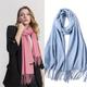 Thin Solid Color Tassel Scarf Elegant Imitation Cashmere Warm Shawl Casual Outdoor Windproof Versatile Neck Scarf