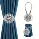 1pc Magnetic Tieback For Curtains, Sparkling Crystal Flower Curtain Tiebacks Curtain Buckle Clips With High-elastic Spring Wire For Home Office Decoration