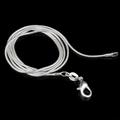 1pc 1mm/2mm/925 Silver Plated 16- 30in Men Women Round Bone Necklace Choker Chain Diy Jewelry Making Necklace Pendant Accessories