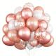 50pcs, Sparkling White Rose Gold Confetti Balloons - Perfect For Princess Girls Birthday, Wedding, Graduation, Bridal Shower, Bachelorette, Retirement, And Engagement Celebrations