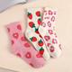 3 Pairs Heart & Strawberry Print Socks, Comfy & Cute Mid Tube Socks, Women's Stockings & Hosiery