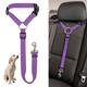 Adjustable Pet Car Seat Belt With Two-in-one Nylon Lead Leash And Backseat Safety Harness