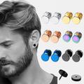 2pcs Stainless Steel Mens Womens Stud Earrings 8mm Ear Piercing Plugs Tunnel Punk Style Gift For Him Gift For Her