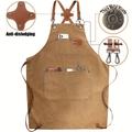 1/2pcs Carpentry Work Apron, Cross Back Chef Apron, Cotton Canvas Multifunction Apron For Men Women, Adjustable Tool Aprons For Cooking Kitchen Bbq Artist