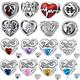 1pc Silver Plated Copper Heart Shape Charms Beads High Heel Animal Charms Birthstone Beads Fit Original Bracelet Diy Spacer Women Jewelry Making Birthday Jewelry Gift