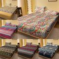 1pc Bohemian Print Brushed Fitted Sheet (without Pillowcase), Soft Comfortable Bedding Mattress Cover, For Bedroom Guest Room Student Dorm, With Deep Pocket, Fitted Bed Sheet Only