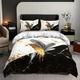 3pcs Fashion Duvet Cover Set, Bronzing Marble Feather Print Bedding Set, Soft Comfortable Duvet Cover, For Bedroom, Guest Room (1*duvet Cover + 2*pillowcase, Without Core)