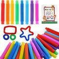 Pop Tubes, 10 Pop Tube-fidget Children's Toys And Children's And Aldo Sensory Toys, Budget Tubes For Relieving Stress And Anxiety, And Learning Toys For Young Children, Randomly 10 Pieces In 8 Colors