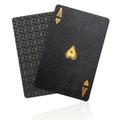 Waterproof Black Diamond Playing Cards With Polyhedron Dice Set - Perfect For Magic Tricks And Table Games