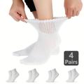 4 Pairs Of Bamboo Diabetic Socks - Non-binding, Breathable, Seamless & Extra Wide For Men & Women!