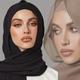 2pcs/set Elegant Solid Color Chiffon Scarves Tie Back Undercap, 1pc Thin Breathable Sunscreen Hijab & 1pc Elastic Modal Inner Hijab Cap Combination