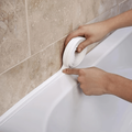 1 Roll Waterproof Bathroom Shower Sink Sealing Tape - Self-adhesive Pvc Strip For Waterproofing Bathroom Walls, Sinks, Bathtubs, And Toilets - White - Essential Bathroom Accessory
