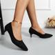 Women's Pointed Toe Kitten Heels, Fashion Solid Soft Sole Court Pumps, Versatile Business Dress Shoes