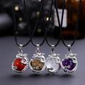 1pc Natural Stone Crystal Bead Dragon Bag Amethyst Bead Gem Crystal Stone Dragon Necklace Pendant For Men And Women