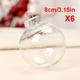 6pcs 60/80/100mm Clear Plastic Fillable Ornament Balls, Removable Top Clear Hanging Ornaments Ball, Diy Plastic Ornaments Round Balls, Perfect For Decoration On Christmas Trees, Wedding, Party