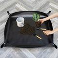 1pc Plant Repotting Mat, Foldable Garden Work Cloth Waterproof Thicken Gardening Mat For Indoor Bonsai Succulents Plant Care, Waterproof Thicken Pe Mat, Anti Dirty Tarp, Black