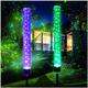 2pcs Solar Garden Light Outdoor Decoration, Color Changing Solar Landscape Path Light, Waterproof, Solar Bubble Bar, Rgb Solar Path Garden Stake Light, Used For Terrace, Lawn, And Courtyard Decoration