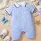 Baby Short Sleeve Color Block Stripe Spliced Thin Cotton Romper Jumpsuit For Newborn Infant Girls And Boys Toddler Summer Clothes