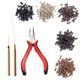 Hair Extensions Took Set Kit 3-piece Set For Hair Extensions: Pliers, Micro Needle Puller, And Looper Hair Extension Ring And Buckle