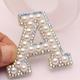 2pcs Letter Faux Pearl Rhinestones Patches, Letter Embroidery Applique Iron On Heat Patches For Jackets, Alphabet Sew On Patches For Clothing Backpacks Jeans T-shirt