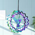 1pc Rainbow 3d Hummingbird Wind Spinner Hanging Metal Rotating Whirling Wind Chimes Attachment For Yard Garden Decor Pendant Bird Repellent Scarer Deterrent