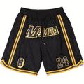 Men's Black Mamba 8 24 Basketball Shorts Retro Mesh Embroidered Stitched With Zipper Pockets Quick Dry Breathable Shorts For Men Size S-xxxl