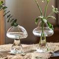 1pc Nordic Style Hydroponic Mushroom Vases - Narrow Mouth Glossy Raised Mush Transparent Glass Bud Vases For Home Office Living Room Decor - Creative Plant Vases For Indoor Plants