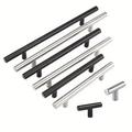 "1pc 12mm/0.47 '' Diameter Cabinet Pulls Brushed Nickel Matte Black Stainless Steel Kitchen Drawer Pulls Cabinet Handles, 3.9""/4.9''/5.9''/7.9''/9.8'' Length, Contain 2.5""/3''/3.8''/5''/6.3'' Hole Cent"