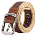 Men's Nylon Canvas Braided Prong Buckle Belt