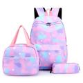 3pcs Kawaii Backpack Set, Tie Dye Cartoon Pattern School Bag With Lunch Box Bag & Pencil Case