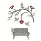 1pc Bench Branches Bird Heart Metal Cutting Dies Stencil, Artistic Paper Embossing Dies Stencil For Card Making, Diy Scrapbooking, Photo Album Craft Decoration, Embossing Tools, Diy Materials