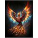 1pc 5d Artificial Diamond Painting Set, Fire Phoenix, Suitable For Beginners, Adults Handmade, Living Room, Interior Decoration Painting Set, 11.8 * 7.88 Inches