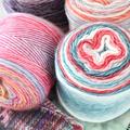 1pc Gradient Cake Wool Yarn Rainbow Winter Sweater Scarf Hat Hand Knitting Diy Hook Bar Needle Medium Fine Wool Yarn Package Include:1ball 100g/ball 245m/267yards 100g/0.22pound