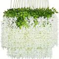 12pcs Wisteria Hanging Flowers 3.7 Ft Artificial Flowers Wisteria Vine Fake Flowers Hanging Garland Silk Flowers String For Wedding Party Garden Outdoor Greenery Home Wall Decoration