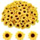 30/100pcs Mini Sunflower Head - Small Fake Silk Sunflower For Diy Crafts, Weddings, And Home Decor - Yellow Flower Lot For Bridal Shower, Garden, And Watch Decoration