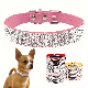 Adjustable Leather Collar With Rhinestone Bling For Cute Cats And Puppies