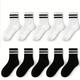 10pairs Boys Kids Thin Breathable Comfy Sweat-absorbent Crew Socks For Spring Summer Autumn, Casual Striped Socks, Students Socks, Children's Socks