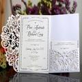 50pcs, Elegant Laser Cut Pearl Paper Wedding Invitations With Inner Cards And Envelope Pocket - Perfect For Anniversary, Marriage, And Party Invites - Wedding And Party Supplies And Decor