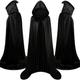 1pc Black Hooded Cloak, Witch Cosplay Accessories, Costumes Masquerade, Family Celebration Decor