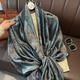 Blue Print Silk Scarf Classic Thin Soft Smooth Shawl Women's Satin Sunscreen Travel Beach Towel Head Wrap