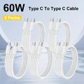 2/3/5pcs 60w Usb C To Usb C Cable, 6.6ft 4.9ft 3.3f Type C To Type C Cable, Fast Charging Cable Cord Compatible With Galaxy S23 S22 S21 S20 Ultra Plus Note 20 10, Pixel 7 6 Xl, For Ipad And More