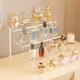 1pc Acrylic Perfume Organizer, Tiered Display Stand, Acrylic Riser Display Shelf, Transparent Multi-layer Model, Mini Toy Storage For Cosmetics And Jewelry, Step Shelf