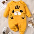 Super Cute Animal 3d Shape Long Sleeve Romper, Cotton Baby Girls Boys Jumpsuit