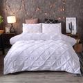 3pcs Polyester Duvet Cover Set, Solid Color Pinch Pleats Bedding Set, Soft Comfortable Duvet Cover, For Bedroom, Guest Room (1*duvet Cover + 2*pillowcase, Without Core) Ramadan