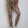 Leopard Print Fashion High Elastic Fitness Pants, High Elastic Sports Tight Yoga Leggings, Women's Activewear