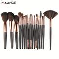 Makeup Brushes 18pcs Premium Synthetic Bristles Kabuki Foundation Highlighter Blush Eyeshadow Brush Complete Function Face Lip Eye Makeup Brush Set Perfect For Travel & Daily Makeup