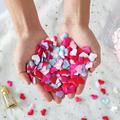 100pcs, Artificial Love Heart Shaped Sponge Petal For Wedding Decorative Handmade Diy Petals Birthday Table Wedding Party Supplies